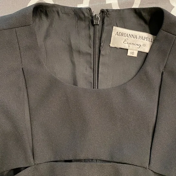 Vintage Adrianna Papell Evening black cocktail dress with bodice slits, size 10 - Picture 11 of 11